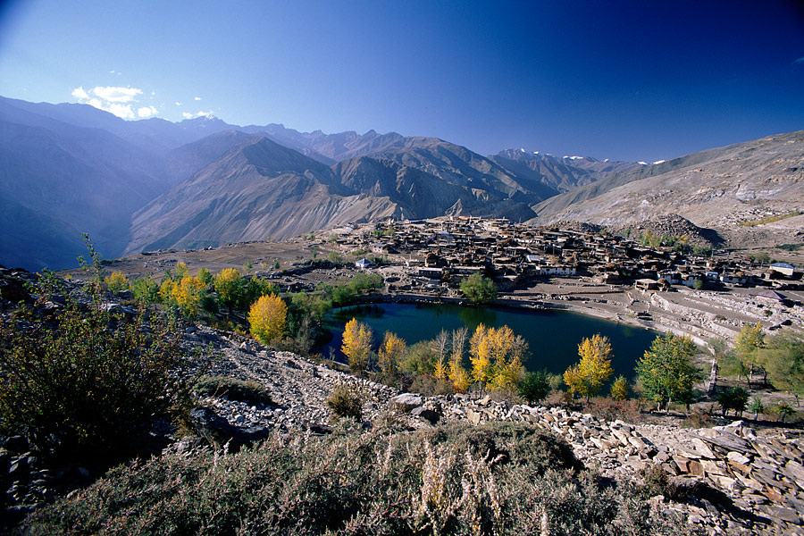 Nako Lake surrounded by Nako village